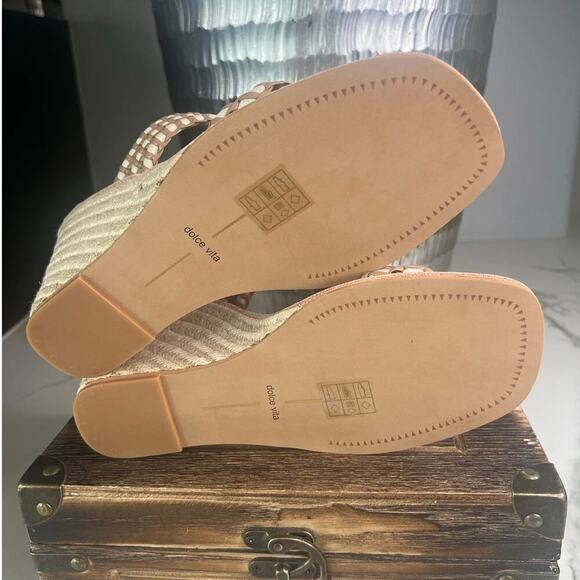 Dolce Vita Tan and Cream Wedge Sandals - Picture 9 of 9
